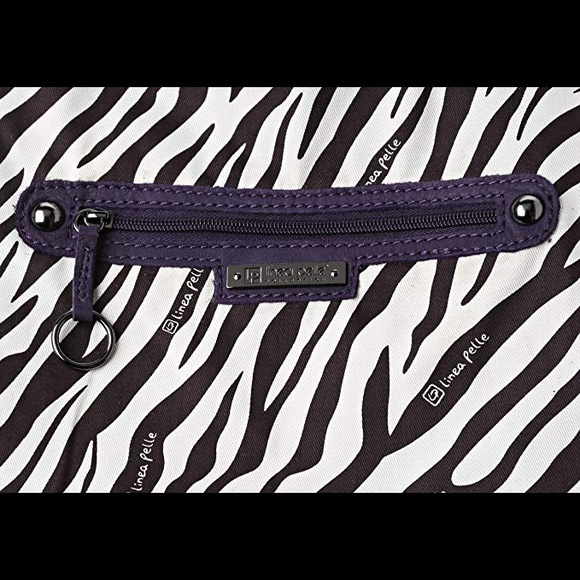 Linea Pelle purple leather handbag 13”x16x3 - Picture 4 of 5